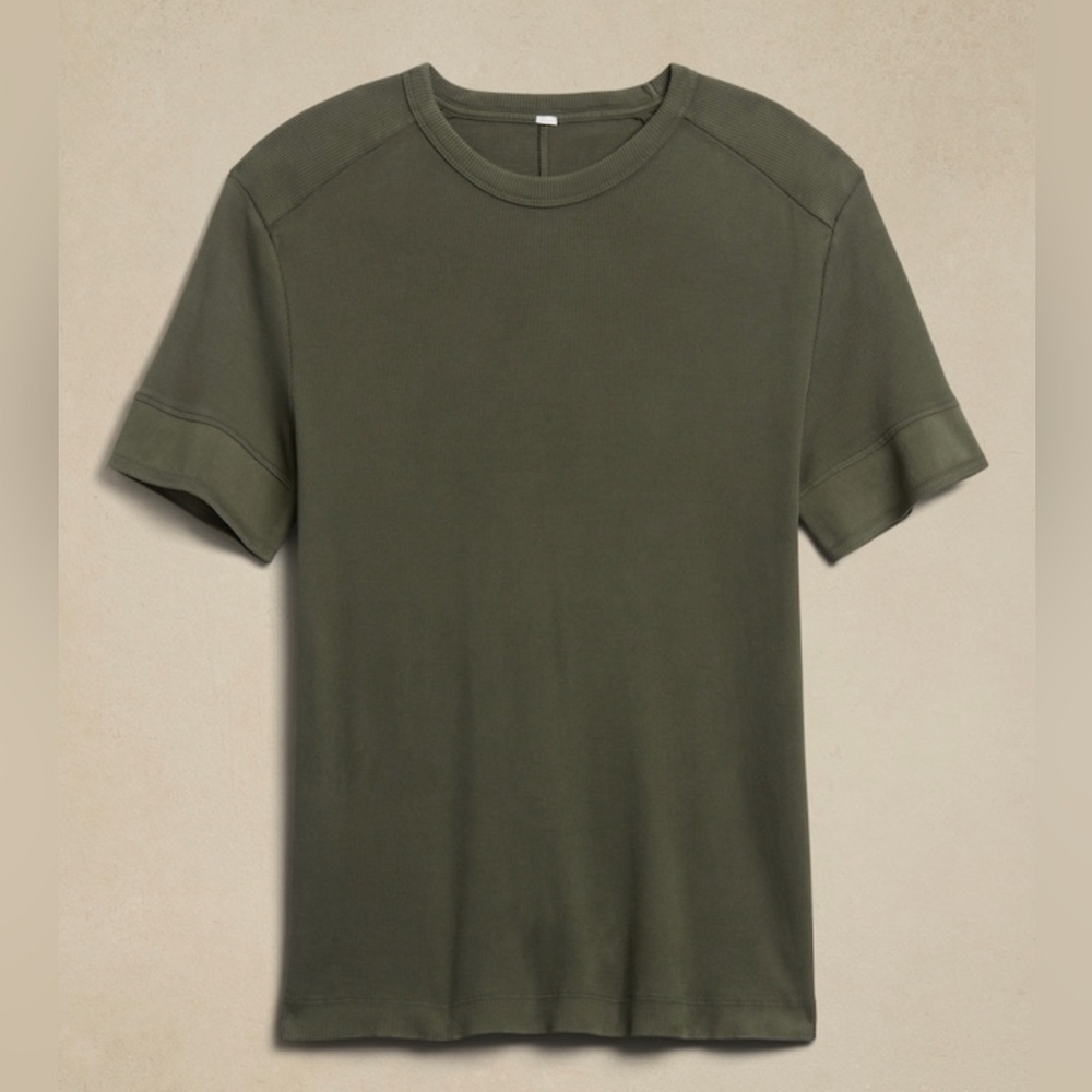 Banana Republic Black Ribbed Cotton T-Shirt
